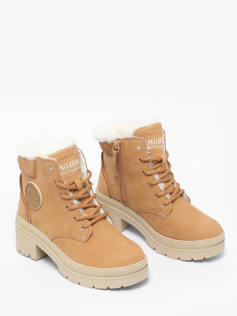 Enkellaarsjes Met Hak Uit Leder Palladium Bruin women 99527254 ander zicht 1